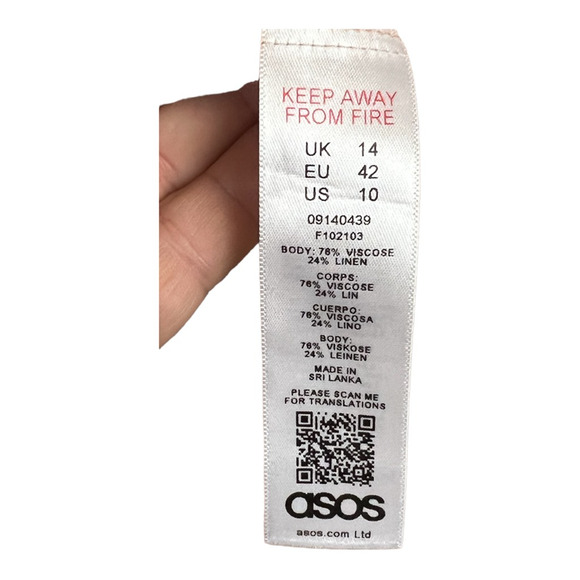 Asos Women Blazer Jacket Blush Pink One Button Flap Pockets Rayon Linen Blend 10 - Picture 6 of 11